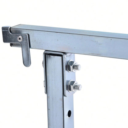 HOMCOM Set 2 Cavalletti da Lavoro Pieghevoli Telescopici Altezza Regolabile in Tubi d'Acciaio Nero