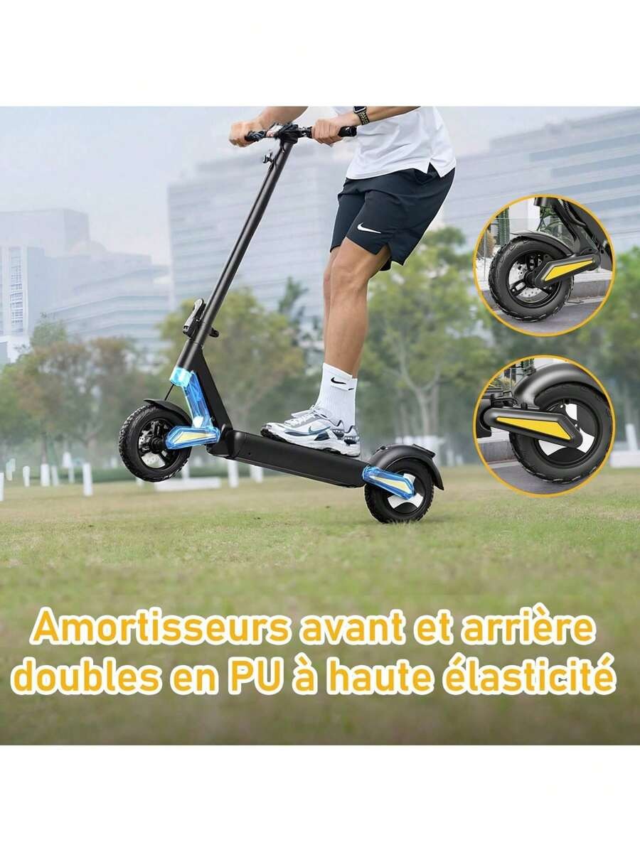 Todimart Monopattino elettrico TODIMART X1 per adulti, motore brushless da 600 W, batteria da 48 V 10,4 Ah, autonomia massima 40-50 km, pneumatici fuoristrada da 10 pollici in grado di superare pendenze di 25°