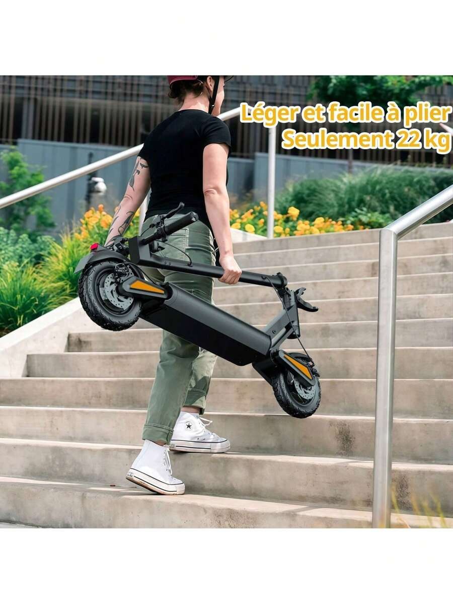 Todimart Monopattino elettrico TODIMART X1 per adulti, motore brushless da 600 W, batteria da 48 V 10,4 Ah, autonomia massima 40-50 km, pneumatici fuoristrada da 10 pollici in grado di superare pendenze di 25°
