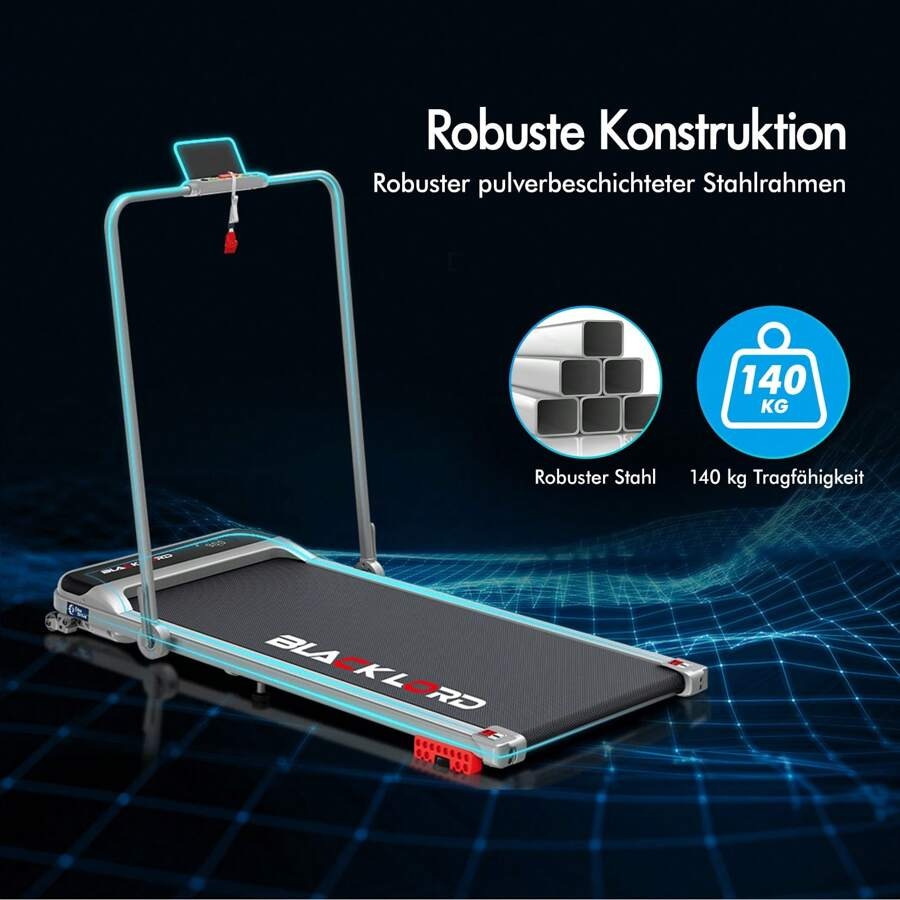 BLACK LORD Tapis roulant sotto la scrivania, Tappetino da passeggio 2 in 1 per camminare e fare jogging, Attrezzatura fitness da 3,2 HP, Portatile sotto la scrivania, Casa e ufficio, Capacità 140 kg, MS2