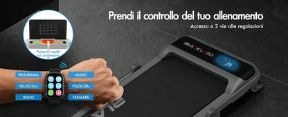 BLACK LORD Tapis roulant sotto la scrivania, Tappetino da passeggio 2 in 1 per camminare e fare jogging, Attrezzatura fitness da 3,2 HP, Portatile sotto la scrivania, Casa e ufficio, Capacità 140 kg, MS2