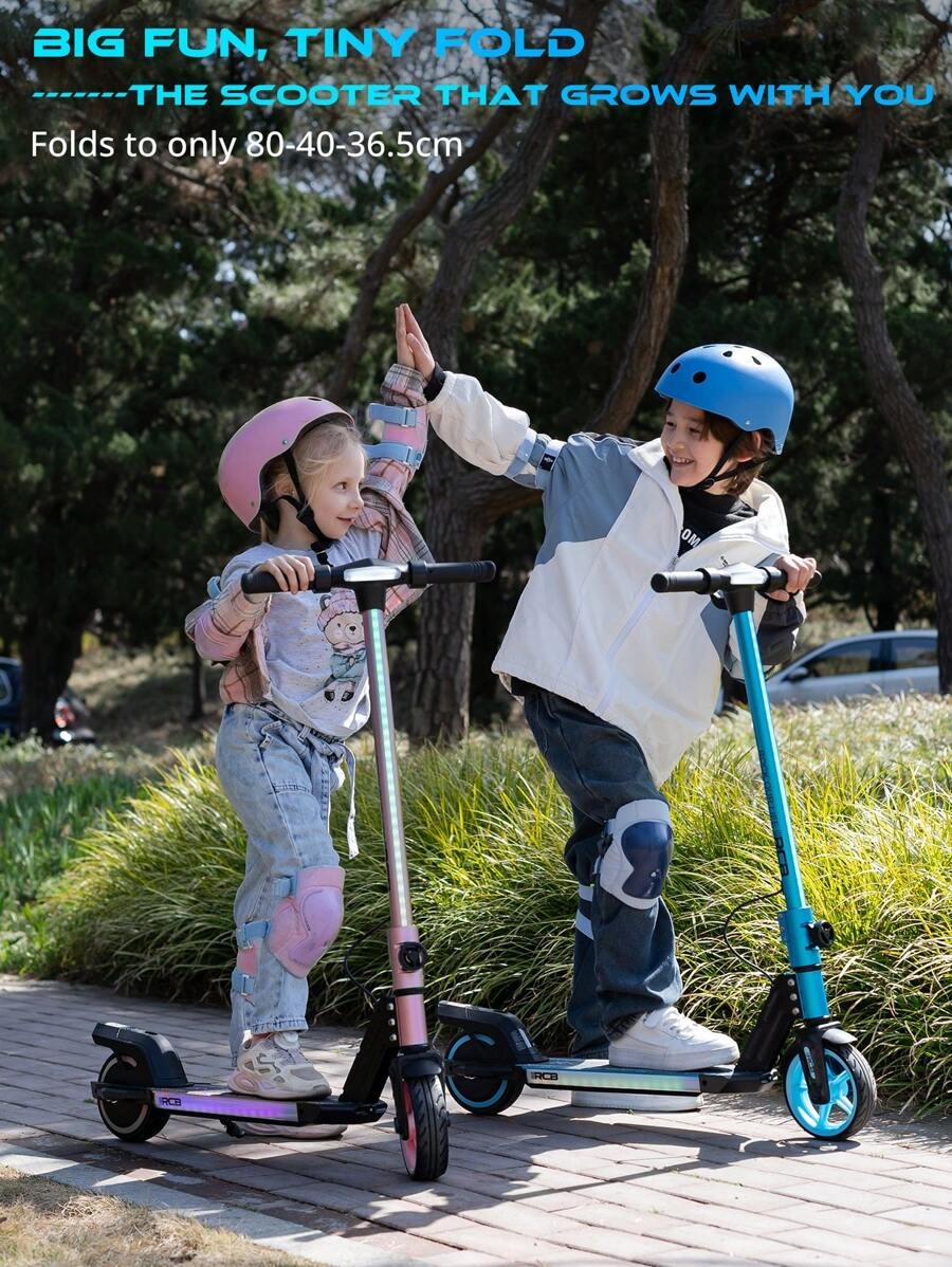 RCB RCB Monopattino elettrico per bambini dai 6 ai 12 anni, fino a 15 km/h e 10 km, monopattino elettrico