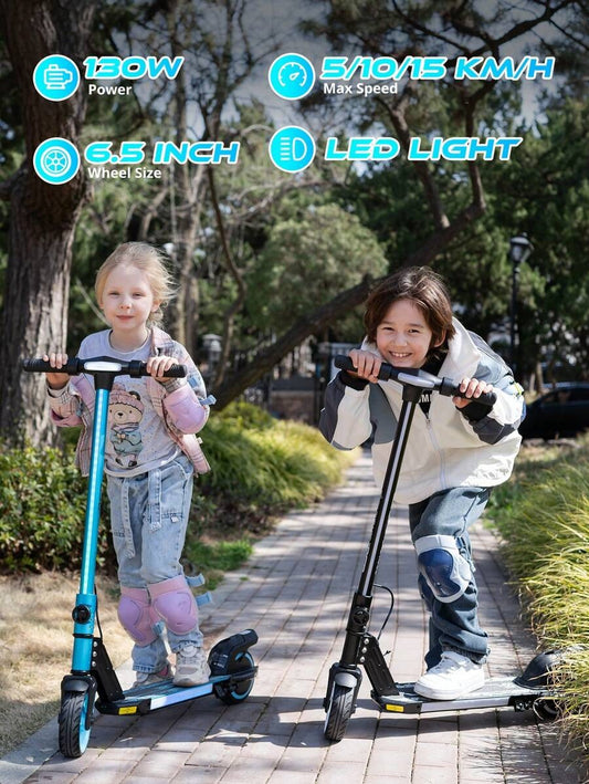 RCB RCB Monopattino elettrico per bambini dai 6 ai 12 anni, fino a 15 km/h e 10 km, monopattino elettrico