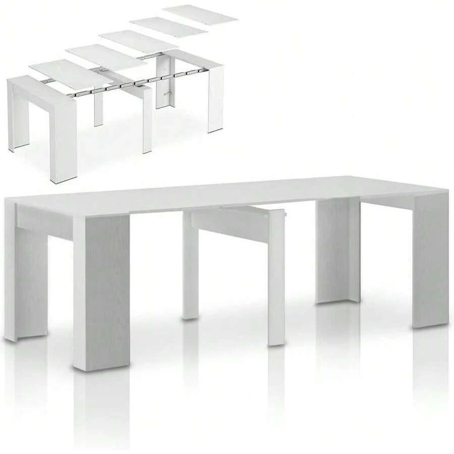 Shally Dogan Tavolo Allungabile per Cucina, Ingresso e Sala da Pranzo, Consolle Salvaspazio Richiudibile da 3 Metri con 5 Pannelli, Design Moderno ed Elegante