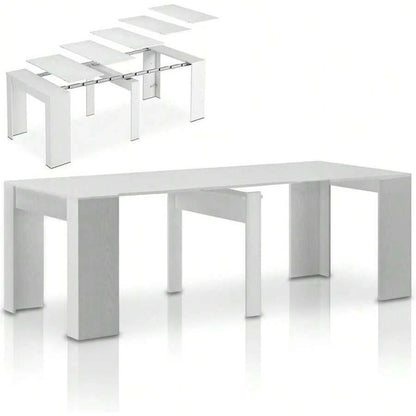 Shally Dogan Tavolo Allungabile per Cucina, Ingresso e Sala da Pranzo, Consolle Salvaspazio Richiudibile da 3 Metri con 5 Pannelli, Design Moderno ed Elegante