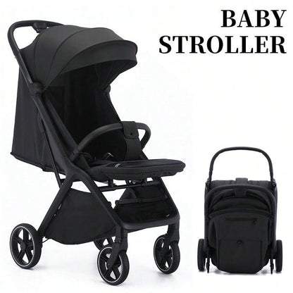 Passeggino leggero, passeggino pieghevole per bambini piccoli, parasole estensibile con cerniera, chiusura one-touch, schienale regolabile, tessuto a rete traspirante