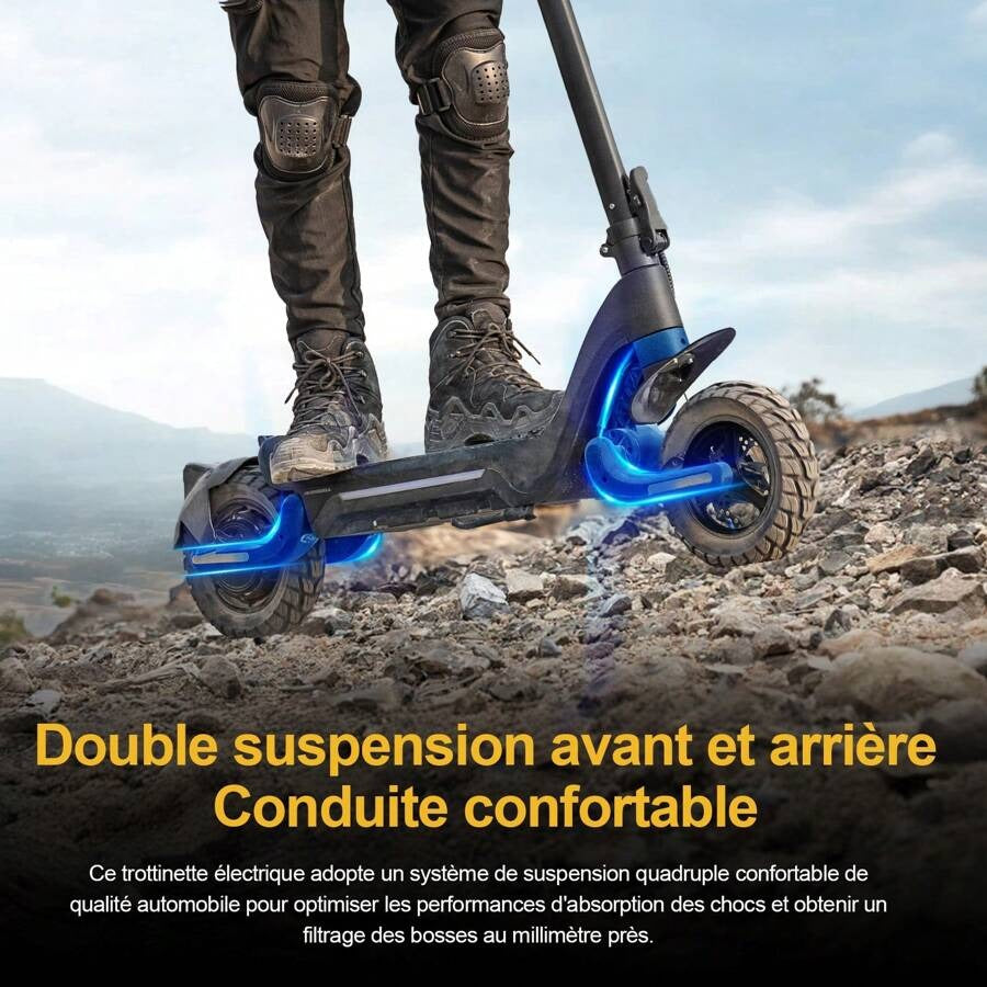 Todimart Monopattino elettrico TODIMART X5 per adulti, motore brushless da 800 W, batteria da 48 V 18,2 Ah, autonomia massima 75-80 km, pneumatici fuoristrada da 10 pollici in grado di gestire pendenze di 25°