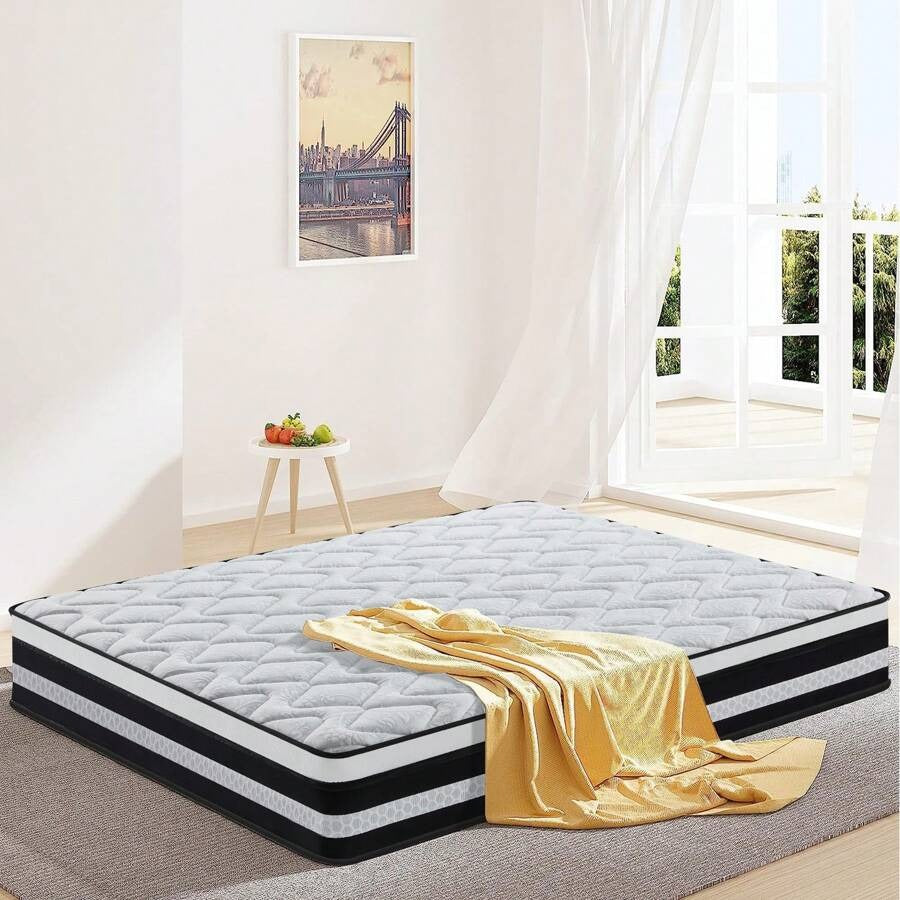 Materasso 160x200 cm Memory Foam, Altezza 28cm, Media Rigidità H3, Ergonomico HR + Blue Latex, Ortopedico 10 Zona Comfort, Traspirante, Anallergico, Lusso, Certificato Oeko-Tex