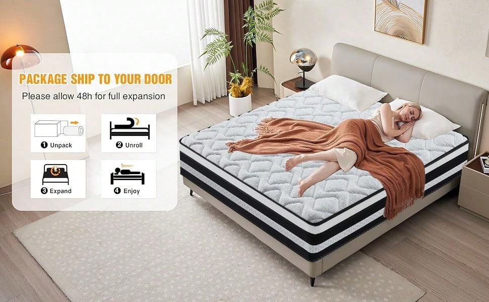 Materasso 160x200 cm Memory Foam, Altezza 28cm, Media Rigidità H3, Ergonomico HR + Blue Latex, Ortopedico 10 Zona Comfort, Traspirante, Anallergico, Lusso, Certificato Oeko-Tex