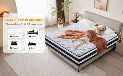 Materasso 160x200 cm Memory Foam, Altezza 28cm, Media Rigidità H3, Ergonomico HR + Blue Latex, Ortopedico 10 Zona Comfort, Traspirante, Anallergico, Lusso, Certificato Oeko-Tex