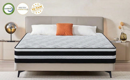 Materasso 160x200 cm Memory Foam, Altezza 28cm, Media Rigidità H3, Ergonomico HR + Blue Latex, Ortopedico 10 Zona Comfort, Traspirante, Anallergico, Lusso, Certificato Oeko-Tex