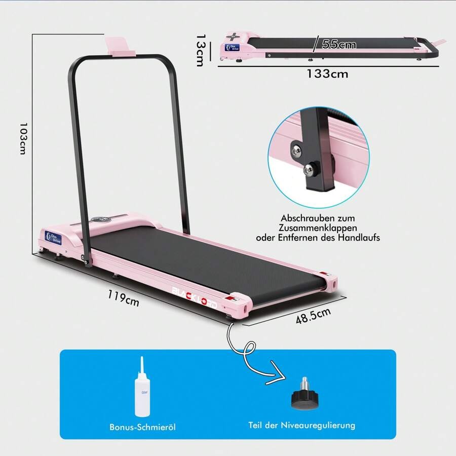 BLACK LORD Smart Walking Pad, tapis roulant 2 in 1 sotto la scrivania per l'ufficio domestico, macchina da jogging portatile con app e telecomando, registrazione dati fitness