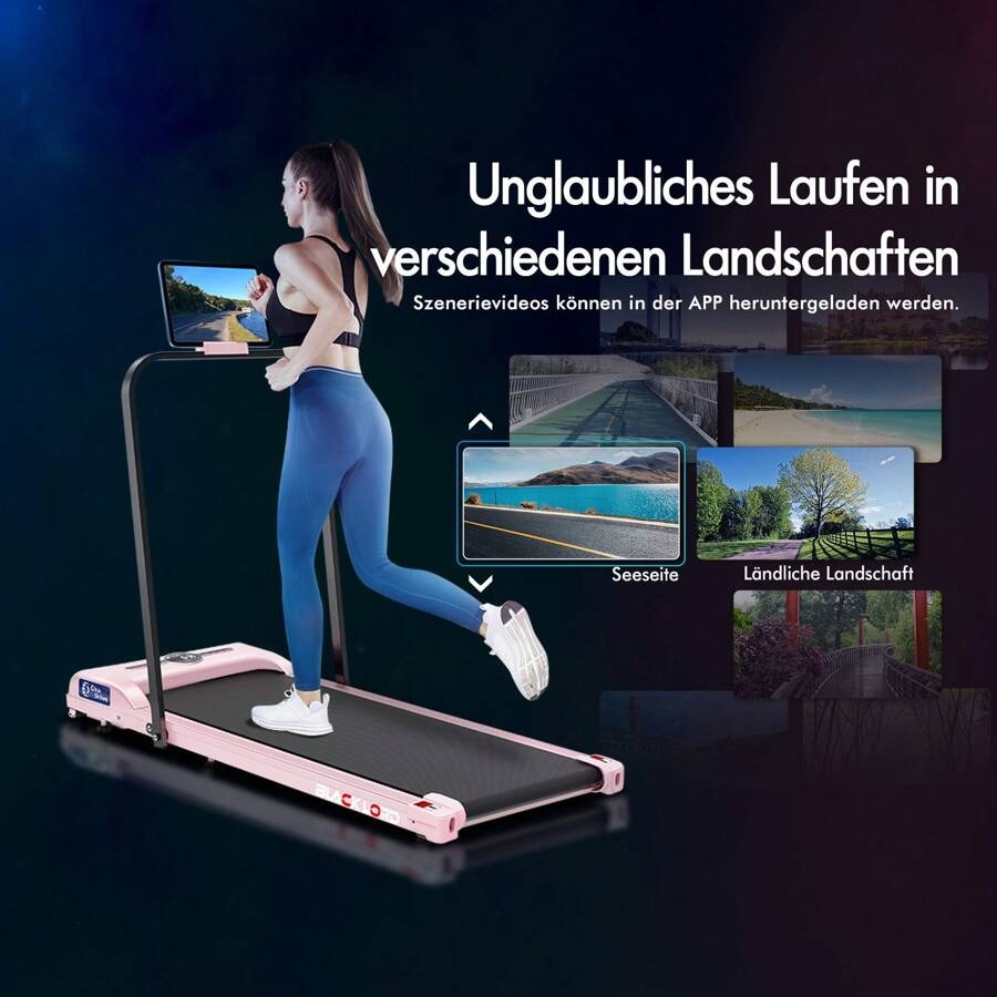BLACK LORD Smart Walking Pad, tapis roulant 2 in 1 sotto la scrivania per l'ufficio domestico, macchina da jogging portatile con app e telecomando, registrazione dati fitness