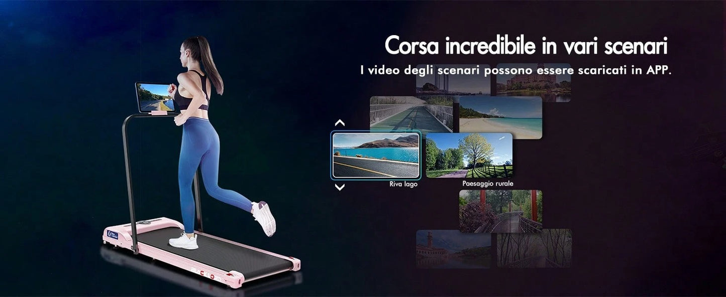 BLACK LORD Smart Walking Pad, tapis roulant 2 in 1 sotto la scrivania per l'ufficio domestico, macchina da jogging portatile con app e telecomando, registrazione dati fitness
