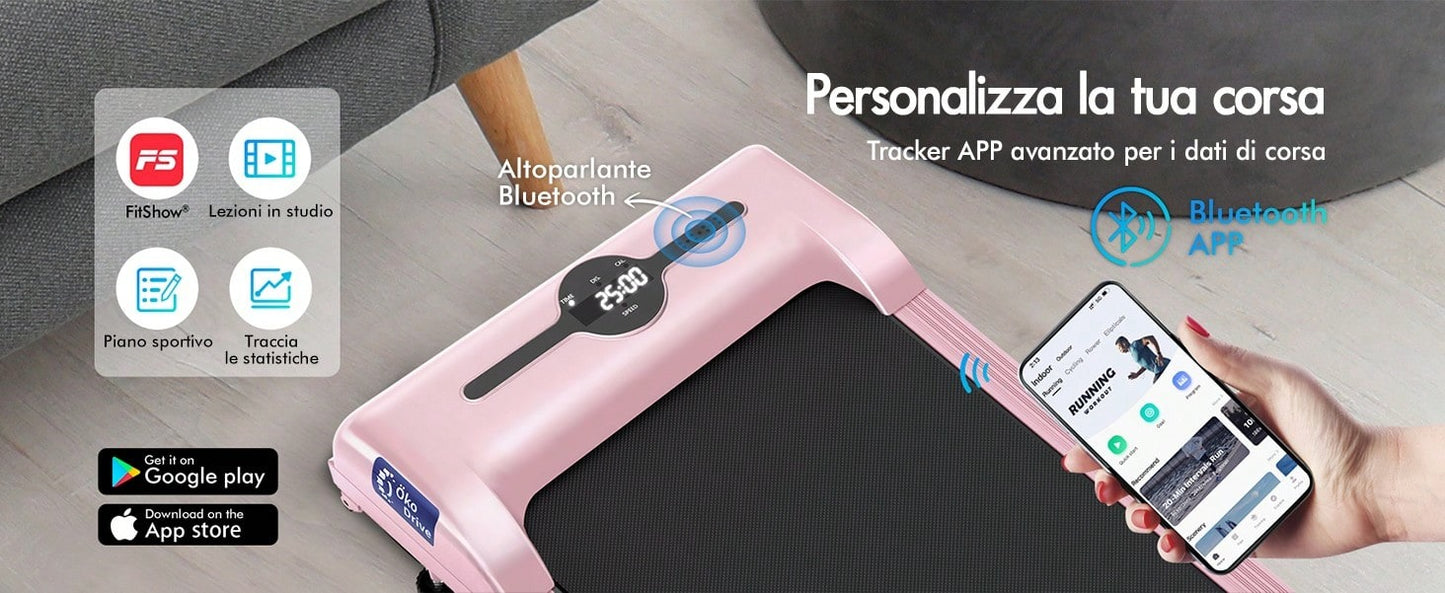BLACK LORD Smart Walking Pad, tapis roulant 2 in 1 sotto la scrivania per l'ufficio domestico, macchina da jogging portatile con app e telecomando, registrazione dati fitness