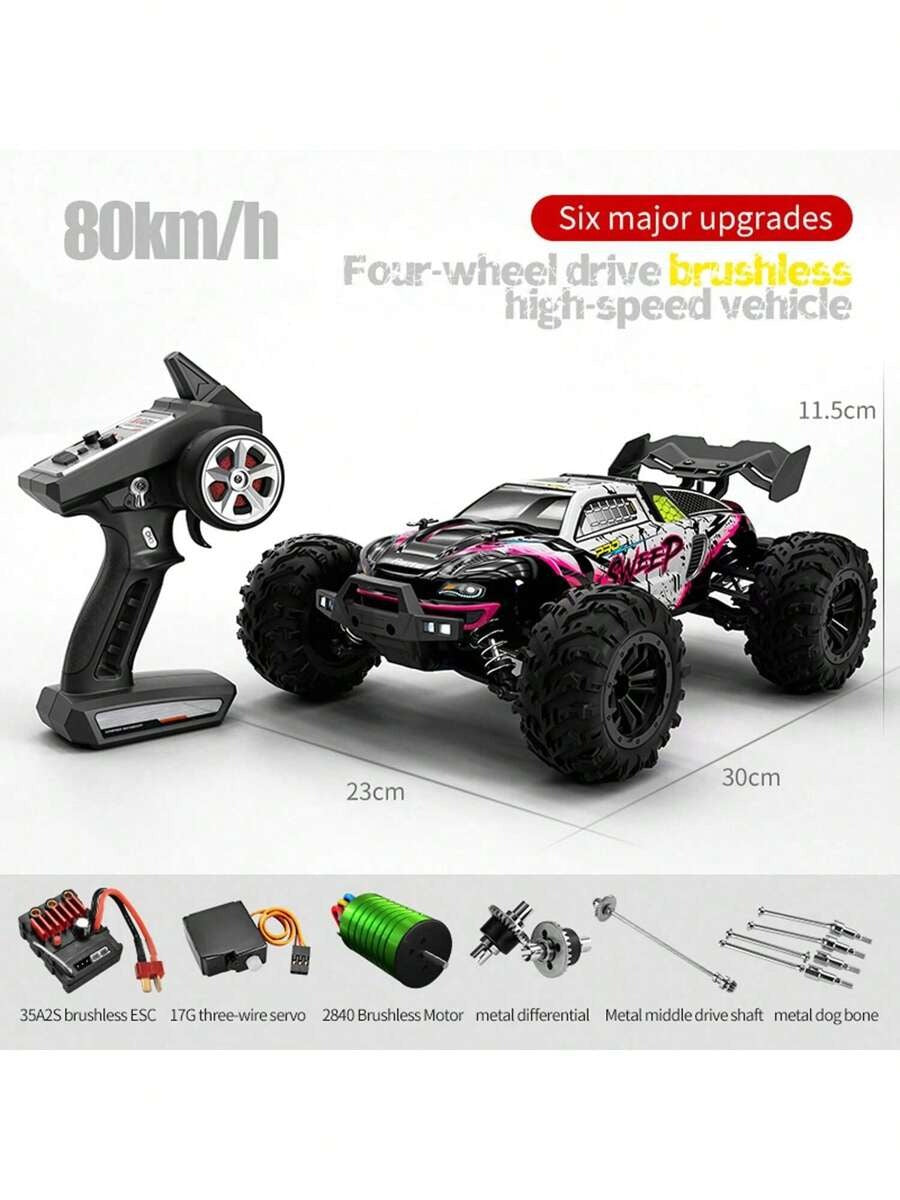 1:16 Scala Automobile da Stunt Telecomandato 4WD con LED, Drift ad Alta Velocità su Terreni Impegnativi, Veicolo RC 4x4 da Fuoristrada, Regalo di Natale
