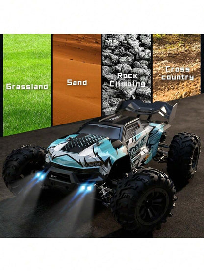 1:16 Scala Automobile da Stunt Telecomandato 4WD con LED, Drift ad Alta Velocità su Terreni Impegnativi, Veicolo RC 4x4 da Fuoristrada, Regalo di Natale