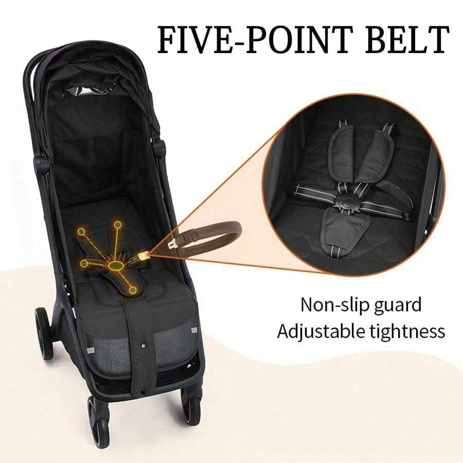 Passeggino leggero, passeggino pieghevole per bambini piccoli, parasole estensibile con cerniera, chiusura one-touch, schienale regolabile, tessuto a rete traspirante