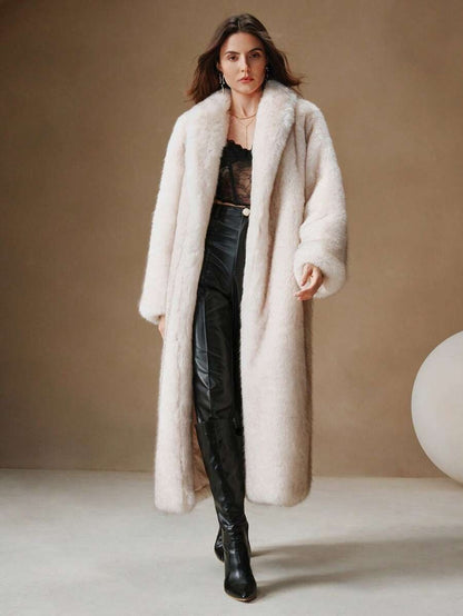 Anewsta Nuovi arrivi, elegante cappotto lungo da donna, elegante, con fodera termica, abbigliamento invernale per donna