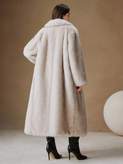 Anewsta Nuovi arrivi, elegante cappotto lungo da donna, elegante, con fodera termica, abbigliamento invernale per donna