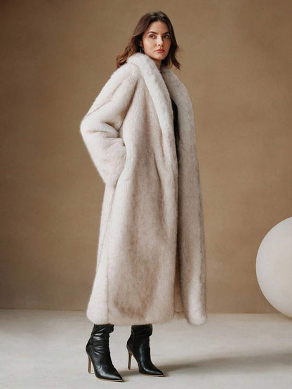 Anewsta Nuovi arrivi, elegante cappotto lungo da donna, elegante, con fodera termica, abbigliamento invernale per donna