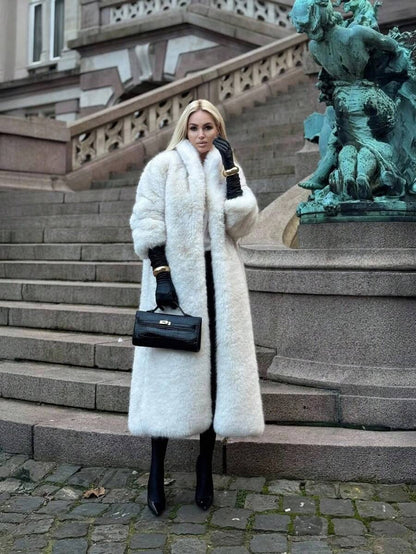 Anewsta Nuovi arrivi, elegante cappotto lungo da donna, elegante, con fodera termica, abbigliamento invernale per donna