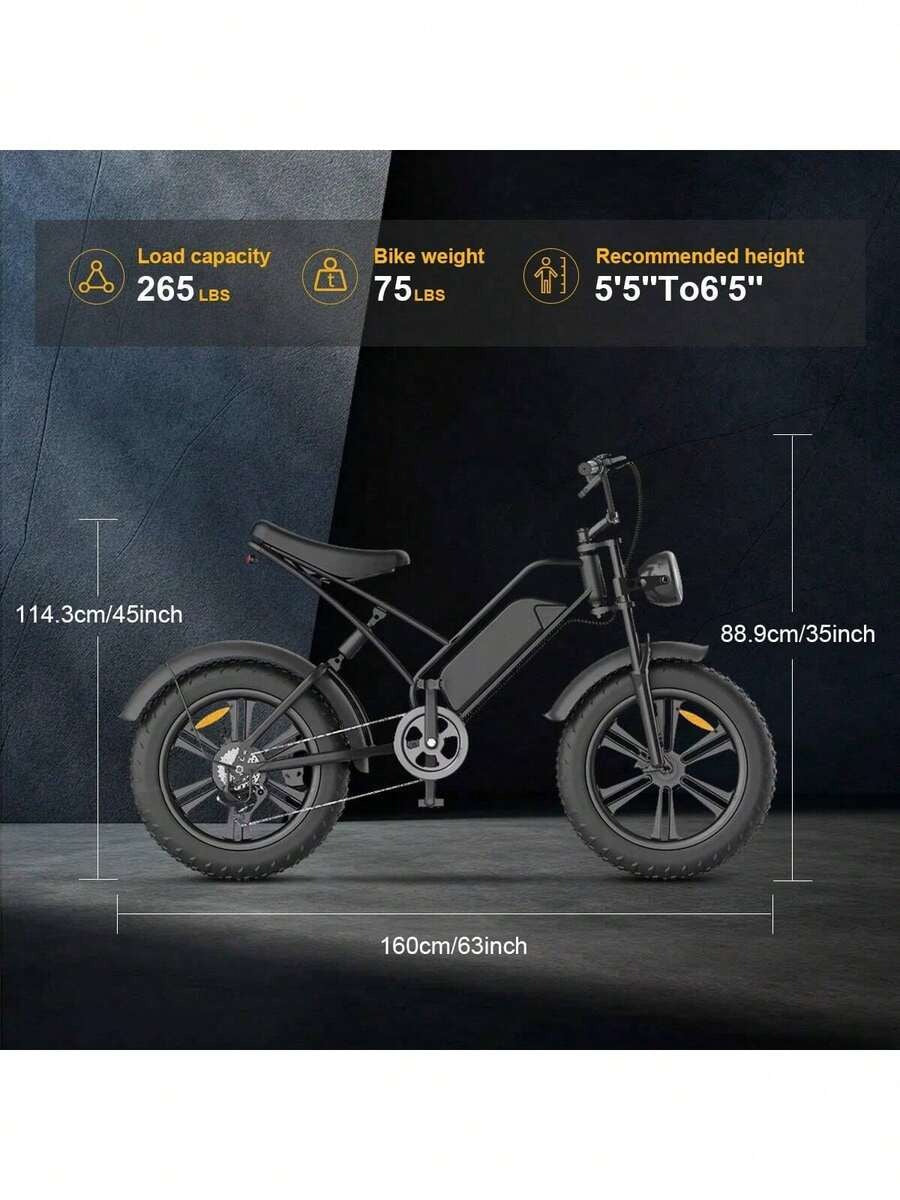 Bici elettrica per pneumatici grassi da 200 W per adulti, batteria grande 48 V 18 Ah, 100-240 V, freno a disco meccanico, mountain bike fino a 20 velocità, faro traslucido a LED, bici elettrica da montagna