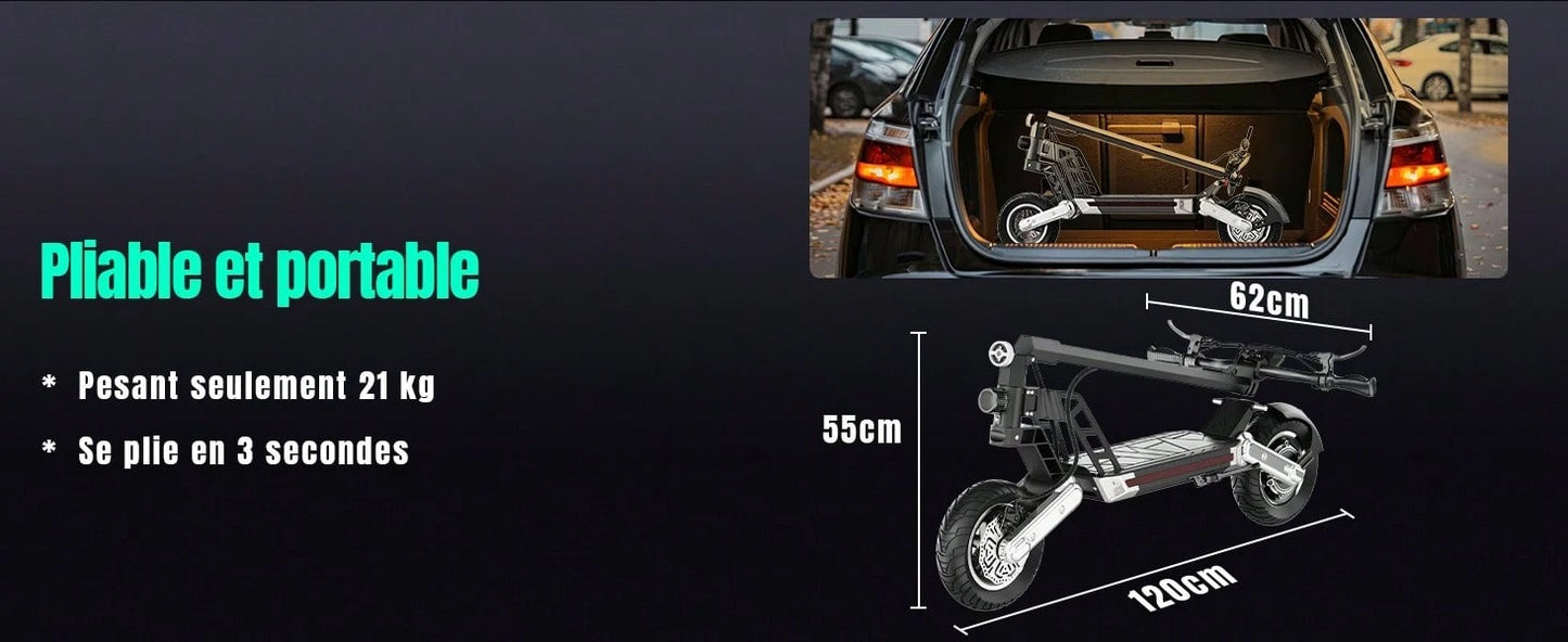 Todimart Monopattino elettrico G2 per adulti, potenza nominale 500 W, potenza massima di picco 800 W, autonomia massima 45 km