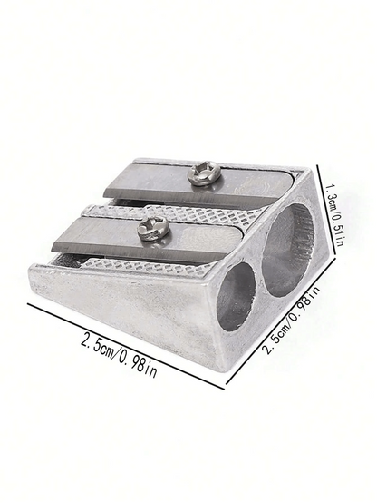 4/8 pezzi Temperamatite in metallo premium - Disegno a cuneo durevole, Temperamatite in lega di alluminio creativo a due fori, Con 2 fori per affilatura efficiente, Perfetto per scuola, ufficio e progetti artistici