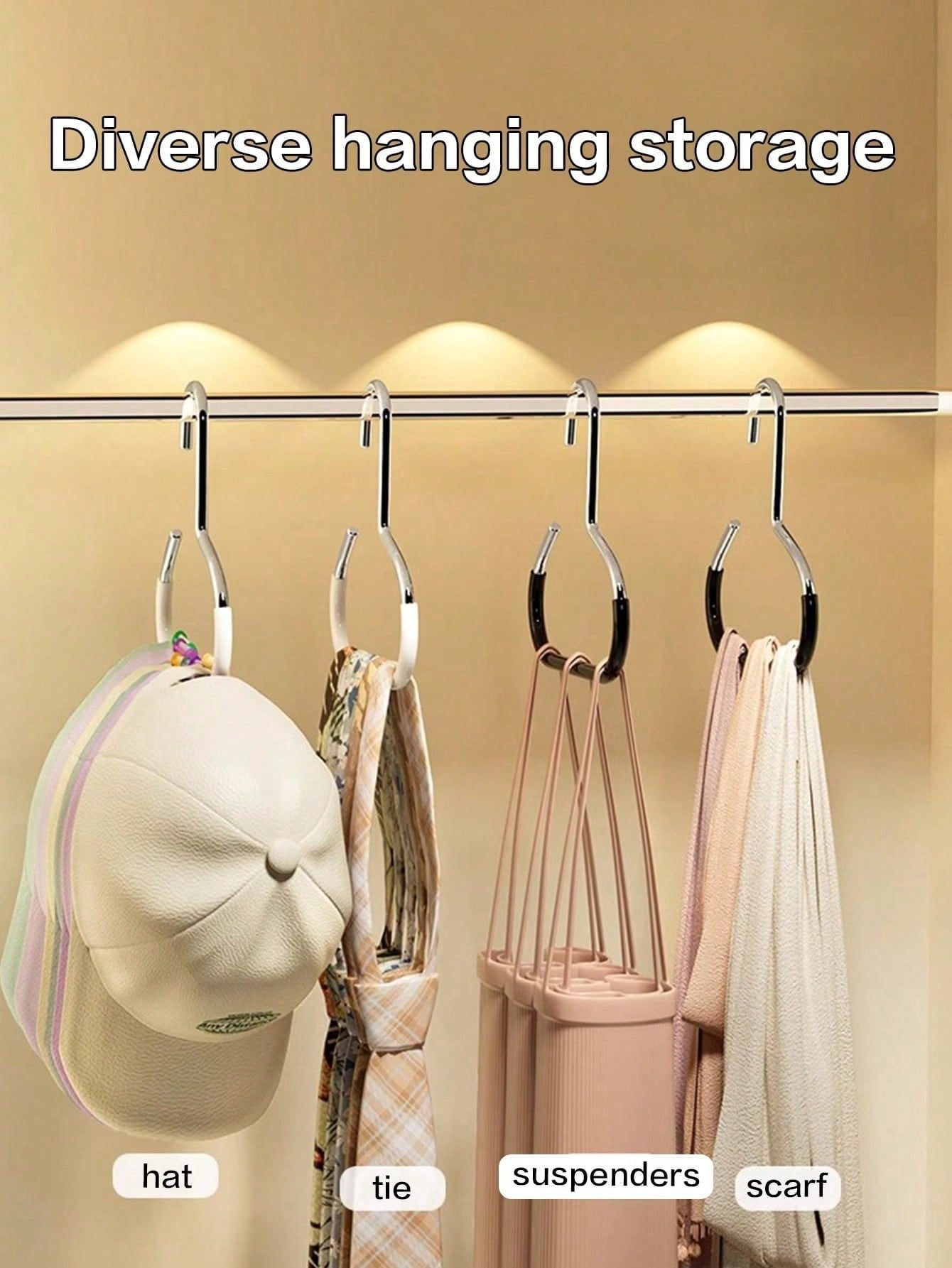 1/3/5 pezzi - Portaoggetti da armadio, organizzatore per cinture, rastrelliera, accessori per armadio adatta per cinture, cravatte, sciarpe, canotte, cappelli, reggiseni, scarpe, borse, pantaloni, jeans, stivali, gonne,