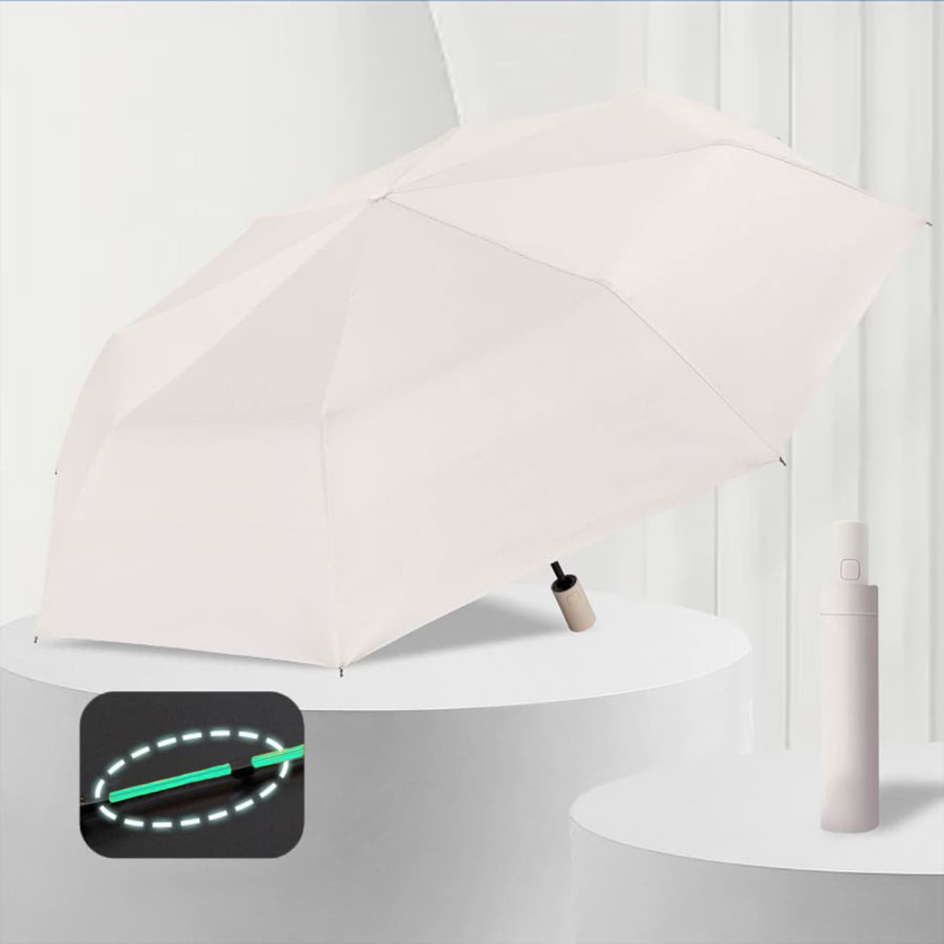 Ombrello automatico unisex con 16 stecche rinforzate, pieghevole, portatile, durevole ombrello antivero per giorni di sole e pioggia, adatto come regalo per Ognissanti, Natale, Capodanno e San Valentino