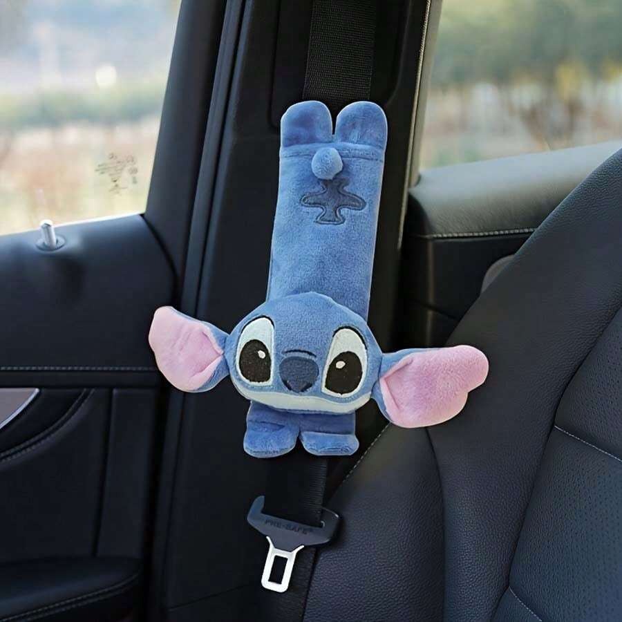 1 pezzo, Copertura morbida per cintura di sicurezza auto Stitched - Copertura protettiva anti-pizzicamento per le spalle, accessori per auto per donne, organizer da viaggio, elementi essenziali per il ritorno a scuola, contenitore per dormitori