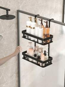 Cestino da doccia appeso alla porta, ripiano da bagno, portaoggetti da bagno sospeso, ripiano della doccia a doppio strato, organizer da bagno a cestino, accessori da bagno, armadietto e organizzazione del bagno, decorazione bagno estiva