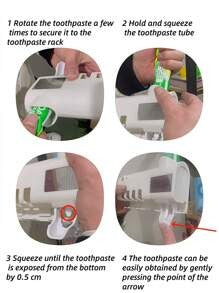 1 pezzo Sterilizzatore per spazzolino da denti intelligente bianco, supporto per spazzolino da denti montato a parete senza foratura, spremitore automatico di dentifricio multifunzione ricaricabile USB,