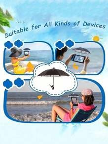 Ombrellino per telefono, ombrellino da sole per telefono con supporto a molletta universale per uso esterno, parasole per telefoni cellulari, Kindle, iPad, navigatore. Accessorio da viaggio anti-riflesso, anti-abbagliamento per proteggere il telefono.
