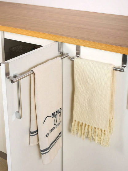 SHEIN 1 pezzo Portasciugamani da cucina in acciaio inossidabile, portaoggetti da appendere alla porta dell'armadio, senza porosità