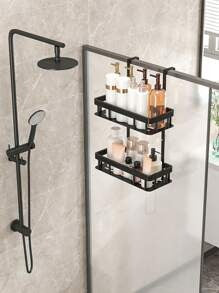 Cestino da doccia appeso alla porta, ripiano da bagno, portaoggetti da bagno sospeso, ripiano della doccia a doppio strato, organizer da bagno a cestino, accessori da bagno, armadietto e organizzazione del bagno, decorazione bagno estiva