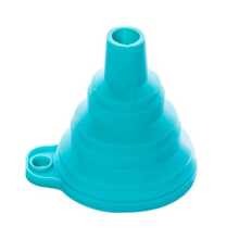 1 pezzo Mini imbuto pieghevole blu per uso domestico, imbuto in plastica per pentola dell\"olio, imbuto in silicone per attrezzature da cucina da campeggio