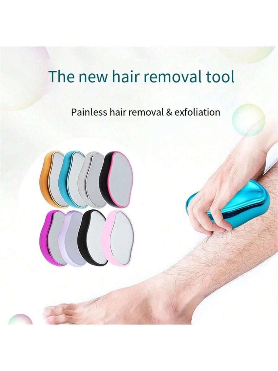 1 pezzo Epilatore a cristalli nano, gomma depilatoria per uomo e donna, rimozione indolore dei peli, pietra per rimozione dei peli corpo e esfoliante