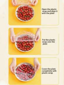 100 pezzi Coperchi in plastica PE monouso, Sacchetti monouso per mantenere la freschezza degli alimenti con bordi elastici