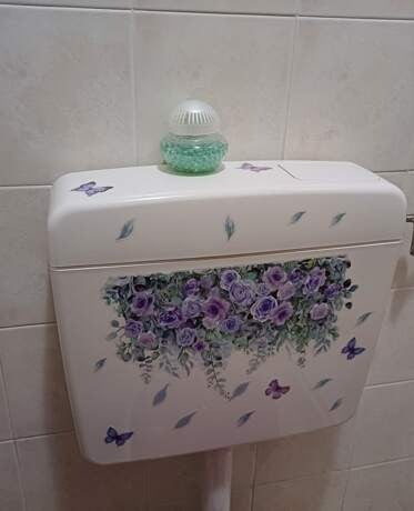 1 pezzo Adesivo in PVC per coperchio del water, motivo floreale modernista, adesivo per coperchio del water, adesivo da parete, adesivo in vinile per decorazioni domestiche, articoli decorativi primaverili per rinfrescare la tua casa