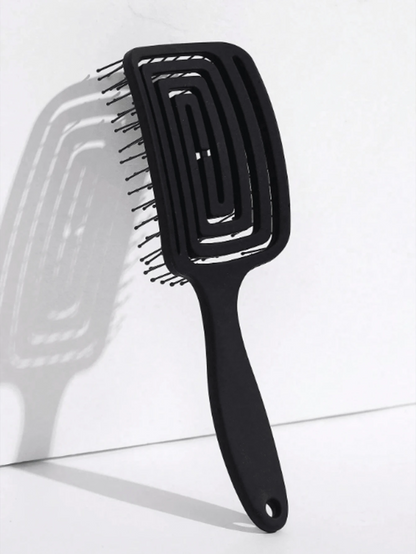1 pezzo di pettine da massaggio con decorazione a labirinto popolare per donne, pettine magico per capelli traspirante e asciutto (nero), cura del corpo per viaggi, all'aperto, sport, ufficio, scuola, regalo di San Valentino