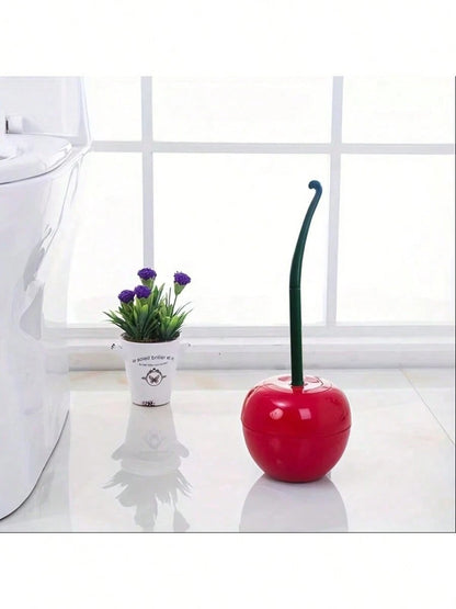 1 pezzo Spazzola per WC a forma di ciliegia, spazzola per WC con manico lungo e setole morbide, set di spazzole per la pulizia del WC in plastica, adatto per bagno/hotel