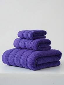 1 pezzo/3 pezzi Asciugamano in cotone moderno e minimalista a righe di colore solido, super morbido e ad asciugatura rapida, non sfilacciante, asciugamano da sauna, alta assorbenza, design ultra leggero e sottile portatile,