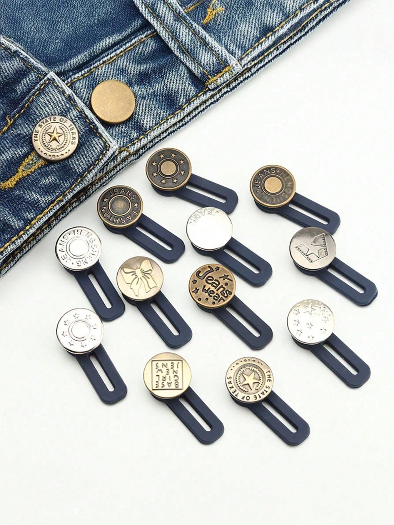 3 pezzi Bottoni elastici casuali per l'espansione della vita, bottoni regolabili universali senza cuciture per l'estensione della vita dei jeans