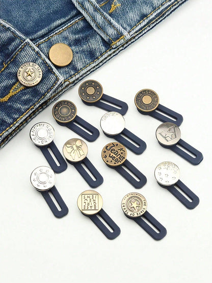 3 pezzi Bottoni elastici casuali per l'espansione della vita, bottoni regolabili universali senza cuciture per l'estensione della vita dei jeans
