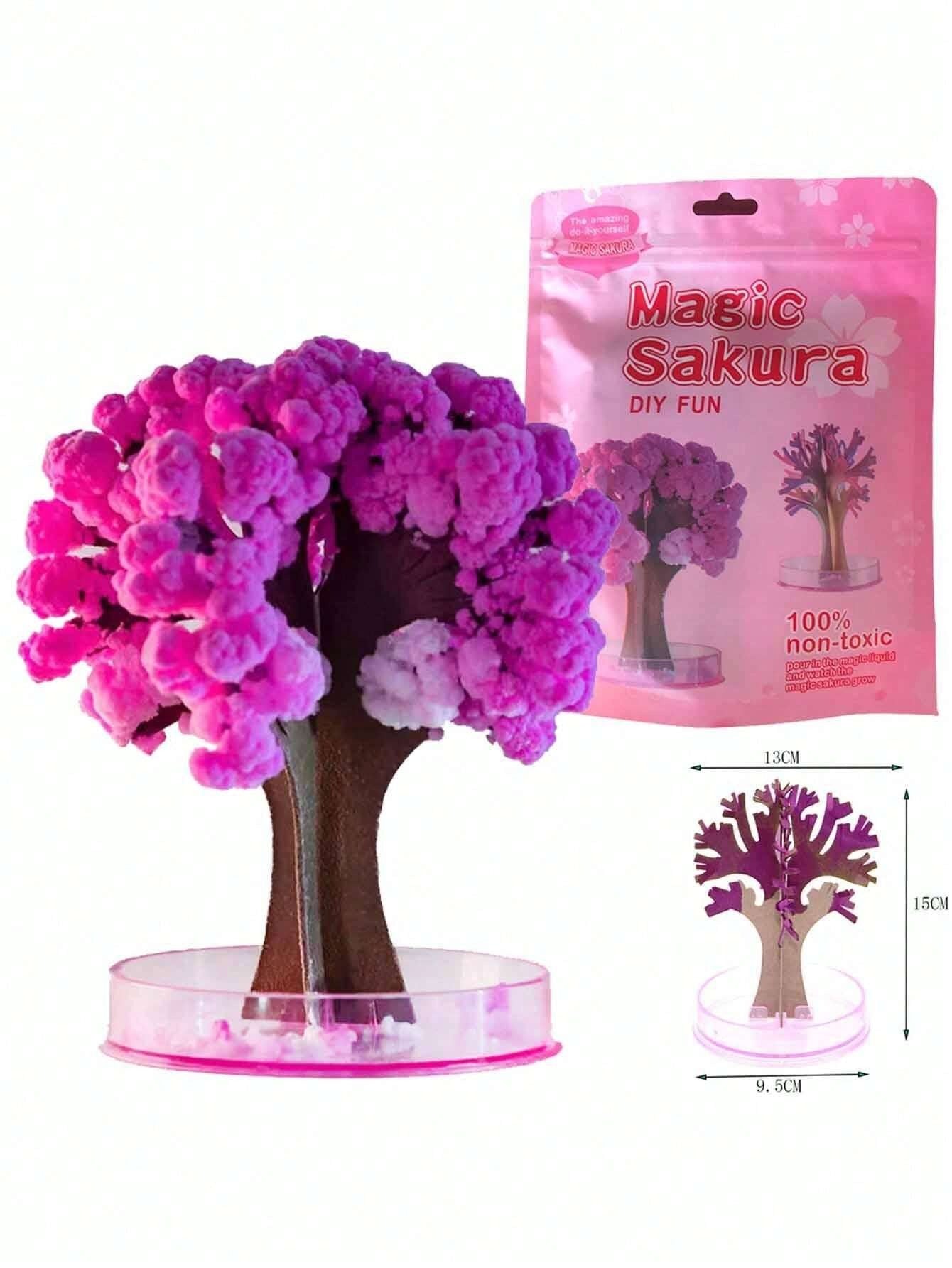 1 pezzo Albero di Sakura in crescita magico, alberi di cristallo da scrivania, giocattoli con fiori di ciliegio, albero di Natale, regali di Natale