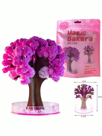1 pezzo Albero di Sakura in crescita magico, alberi di cristallo da scrivania, giocattoli con fiori di ciliegio, albero di Natale, regali di Natale