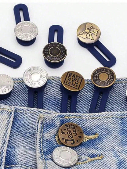 3 pezzi Bottoni elastici casuali per l'espansione della vita, bottoni regolabili universali senza cuciture per l'estensione della vita dei jeans