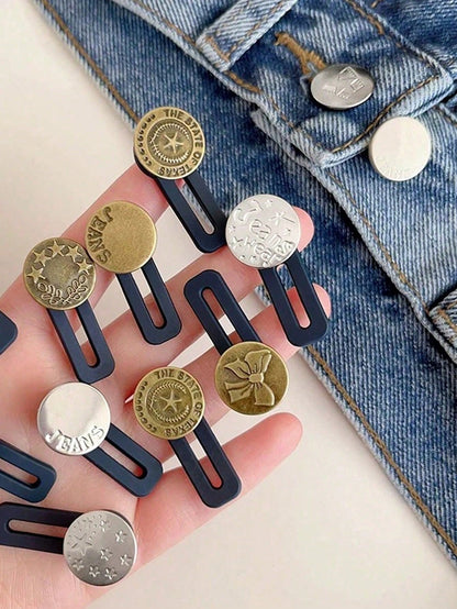 3 pezzi Bottoni elastici casuali per l'espansione della vita, bottoni regolabili universali senza cuciture per l'estensione della vita dei jeans